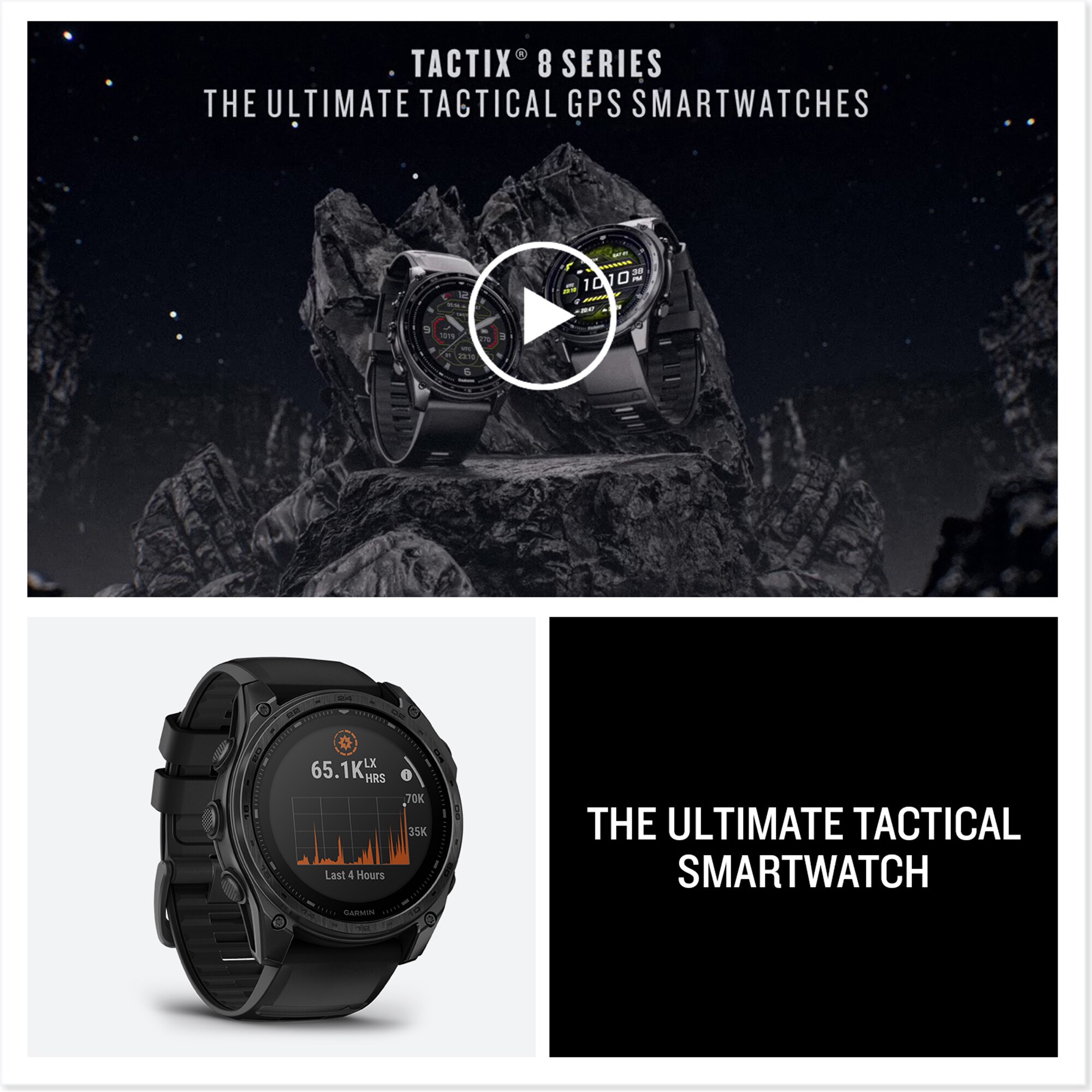 Garmin Tactix 8 51mm Solar Black Silicone Strap Smartwatch