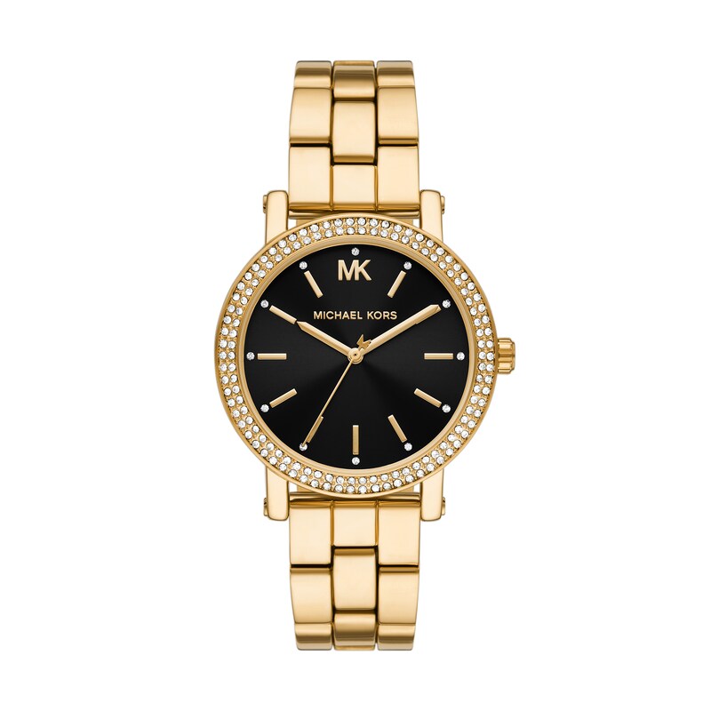 Michael Kors Gold Tone Black Dial \