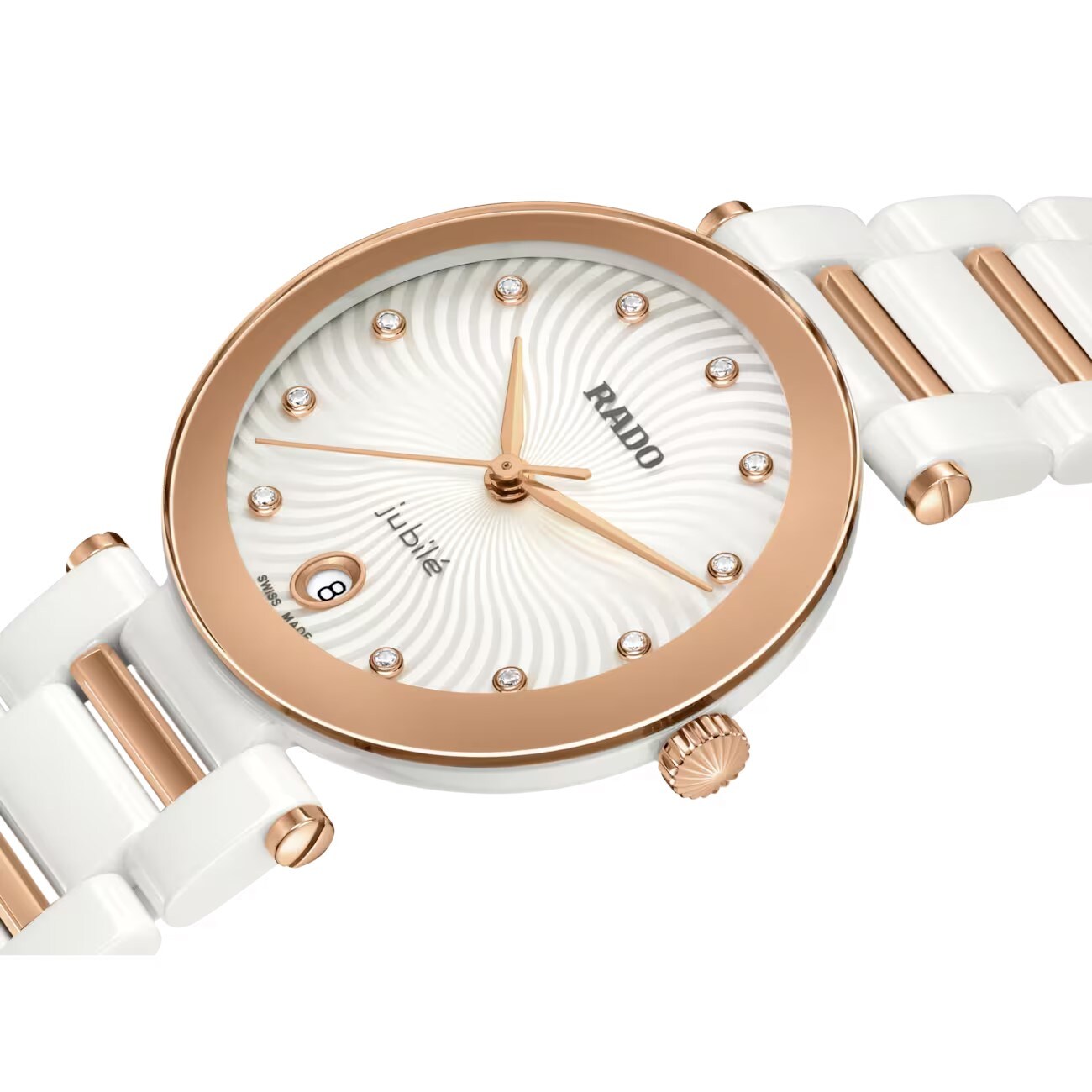 Rado La Coupole Jubilé Diamond & White Ceramic Bracelet Watch