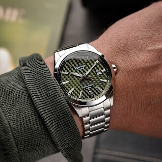 Casio Edifice Green Dial Silver Tone Stainless Steel Bracelet