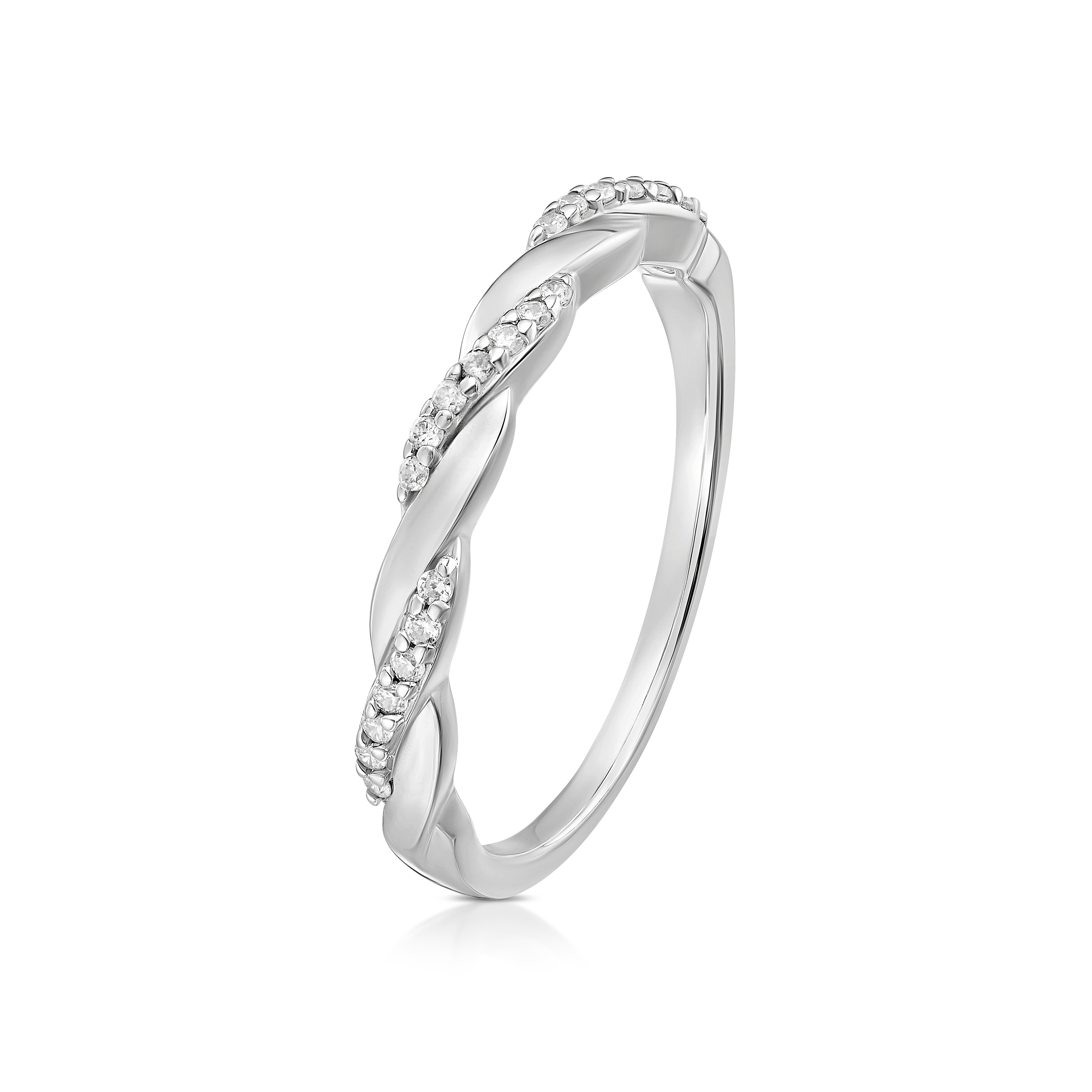 Sterling Silver Cubic Zirconia Twist Ring | Ernest Jones