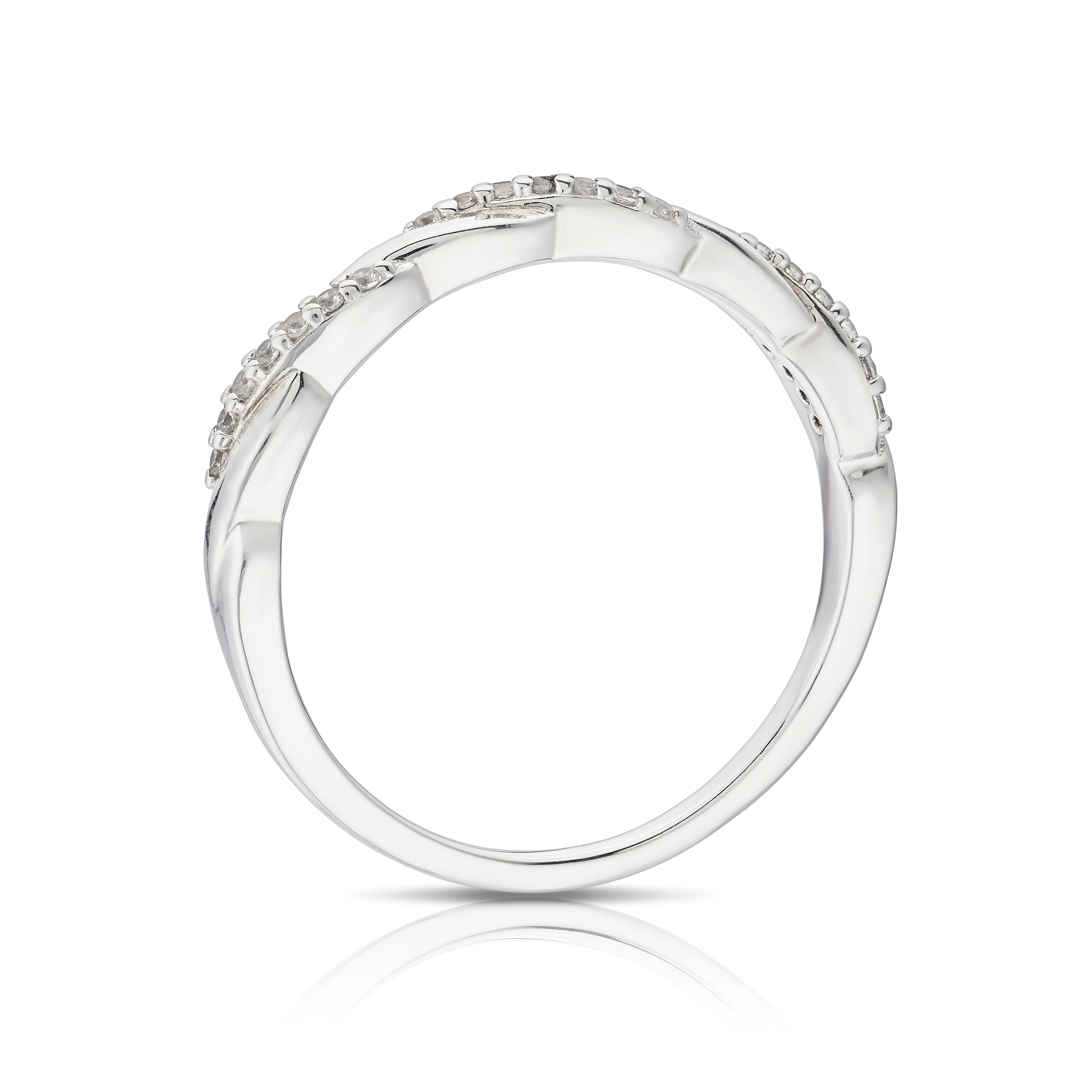 Sterling Silver Cubic Zirconia Twist Ring | Ernest Jones