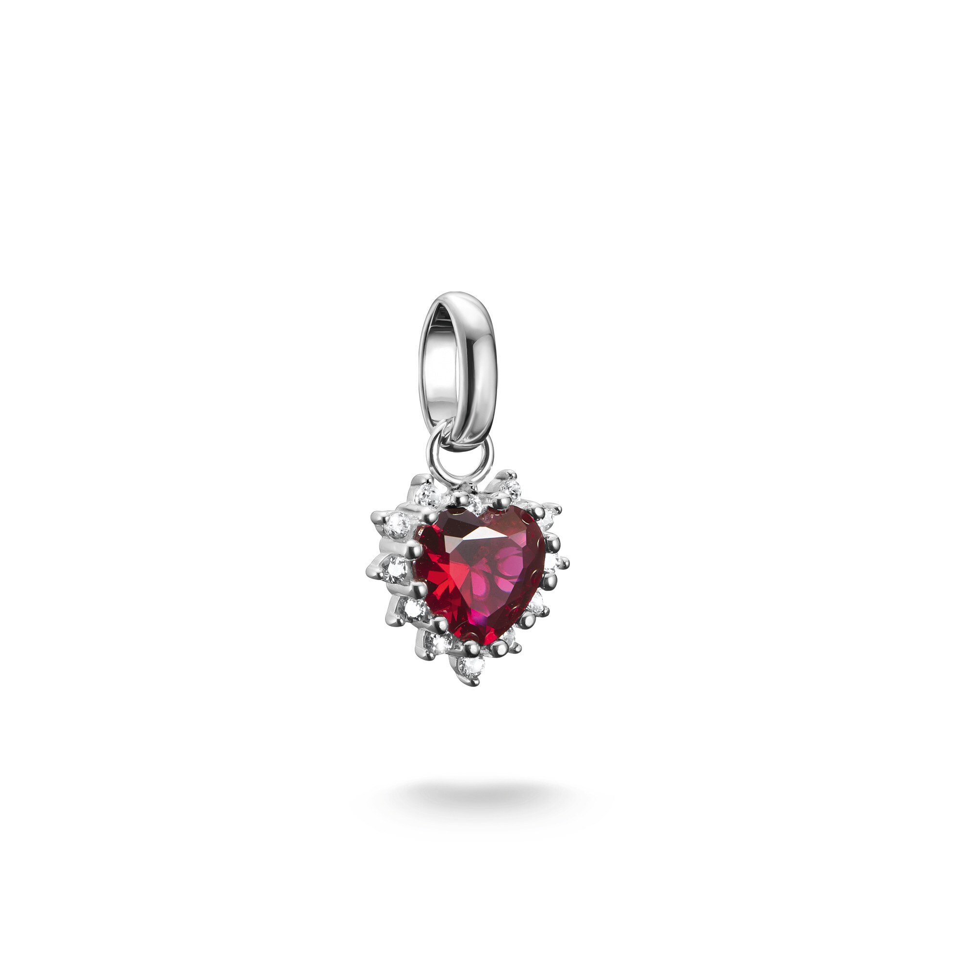 Thomas Sabo Sterling Silver Lab Grown Ruby Heart Shaped Connect