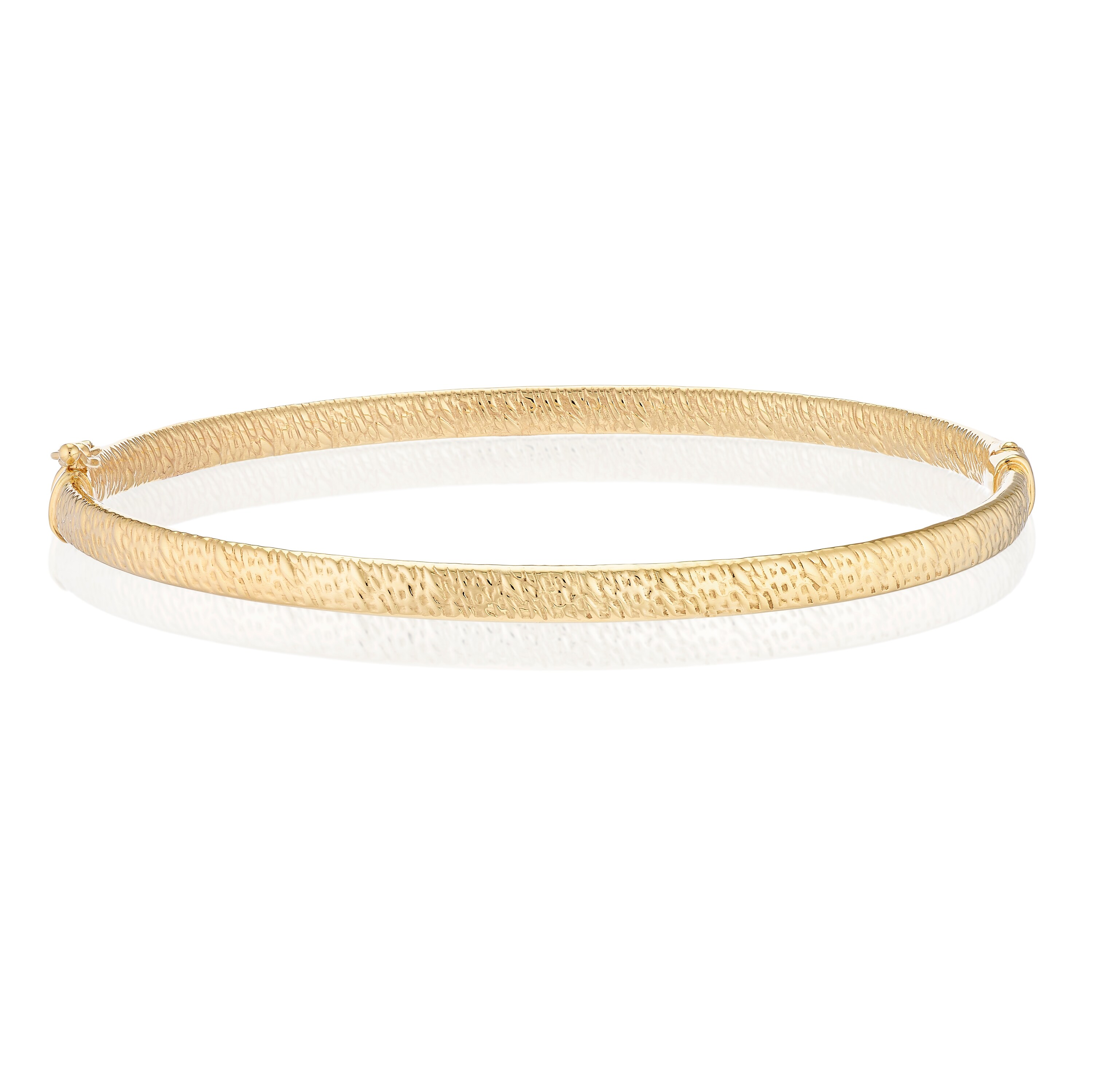 9ct Yellow Gold Textured Bangle | Ernest Jones