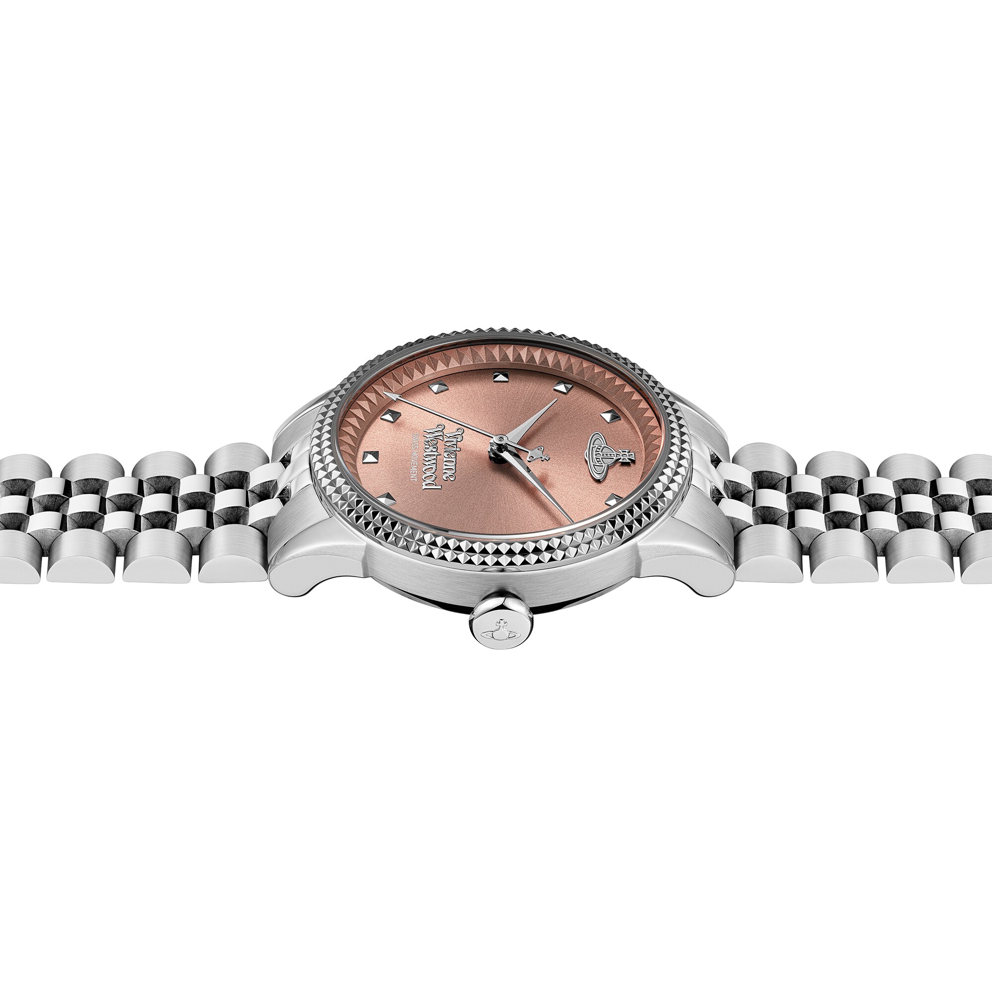 Vivienne Westwood Seymour Pink Dial Stainless Steel Bracelet Watch