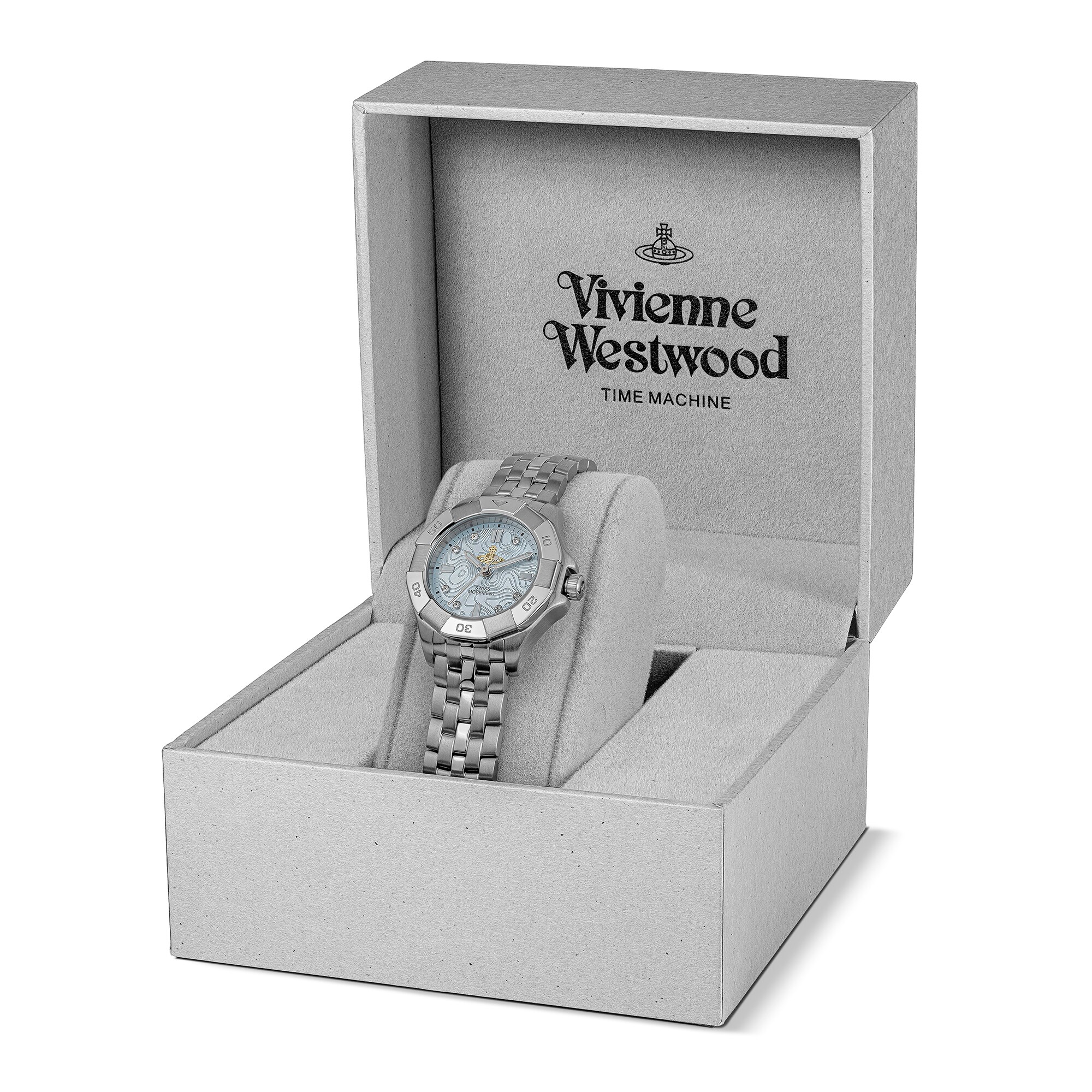Vivienne Westwood Brompton Blue Dial & Stainless Steel Bracelet