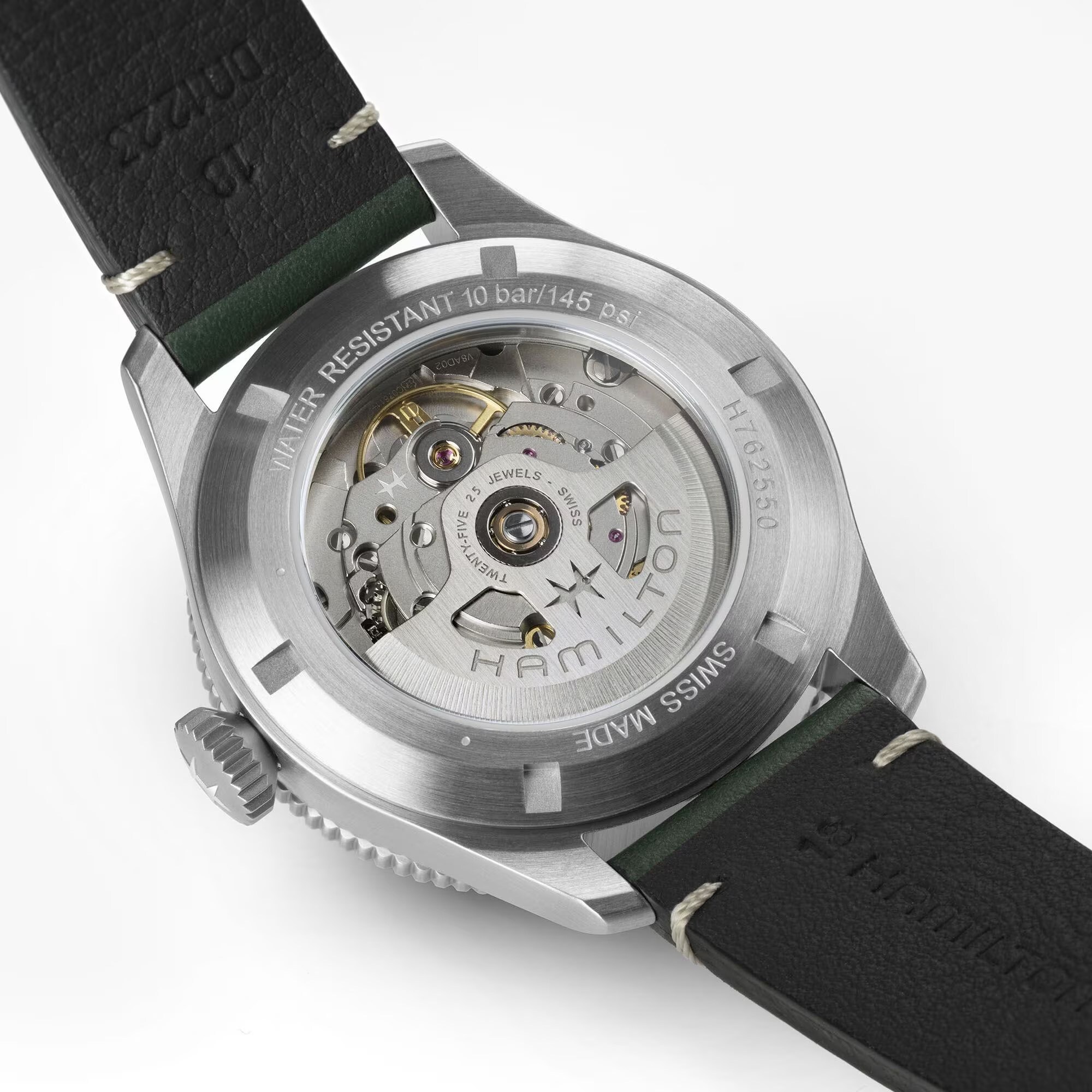 Hamilton Khaki Aviation Pilot Pioneer 38mm Moss Green Leather