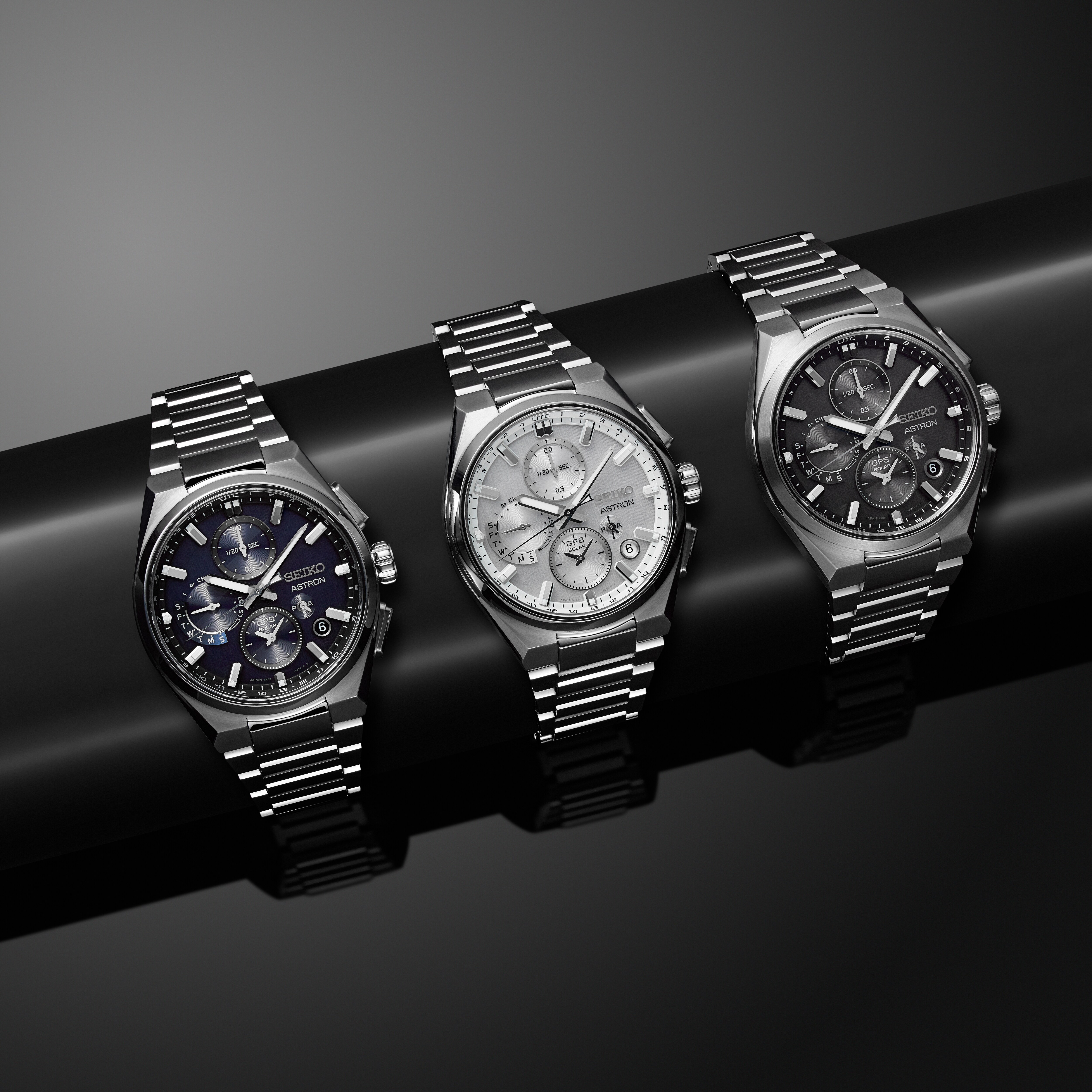 astron Seiko Astron GPS Solar 5X Dual-Time Chronograph Celestial Grey