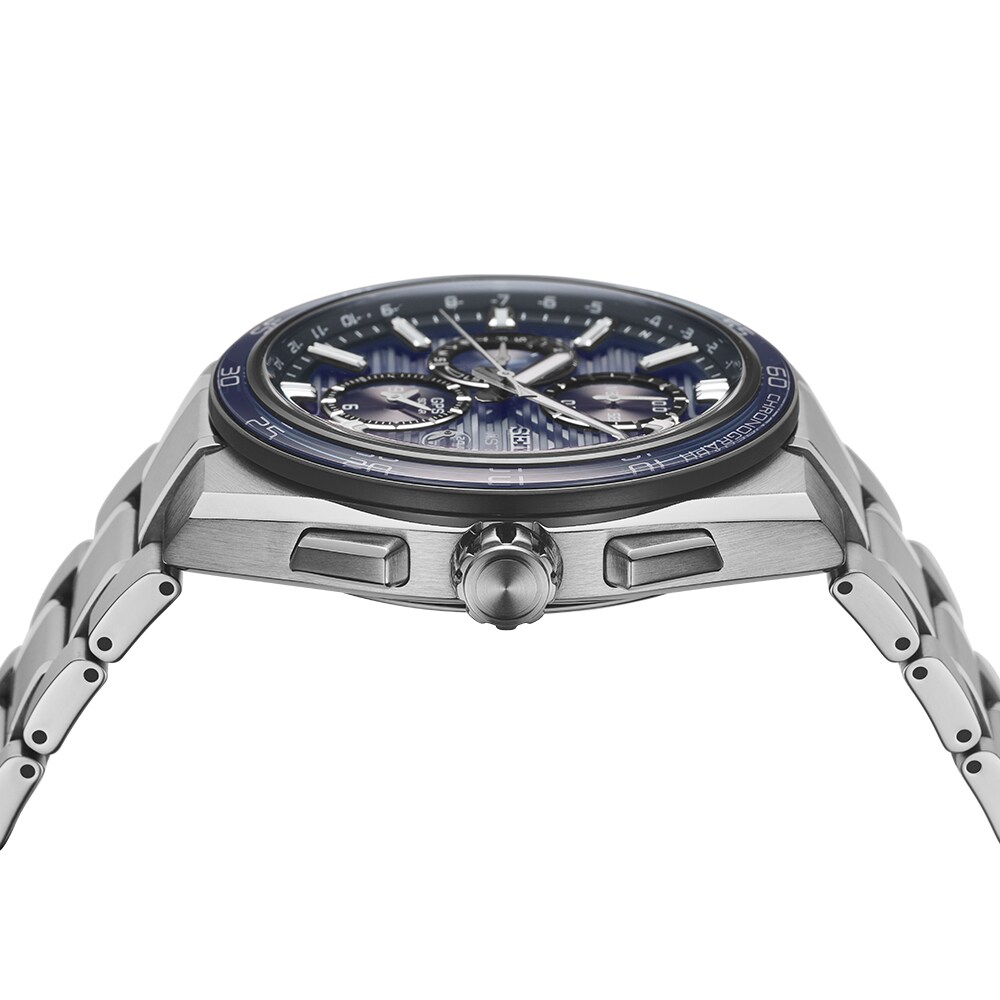 Seiko Astron GPS Solar Dual-Time Chronograph Slate Blue Dial