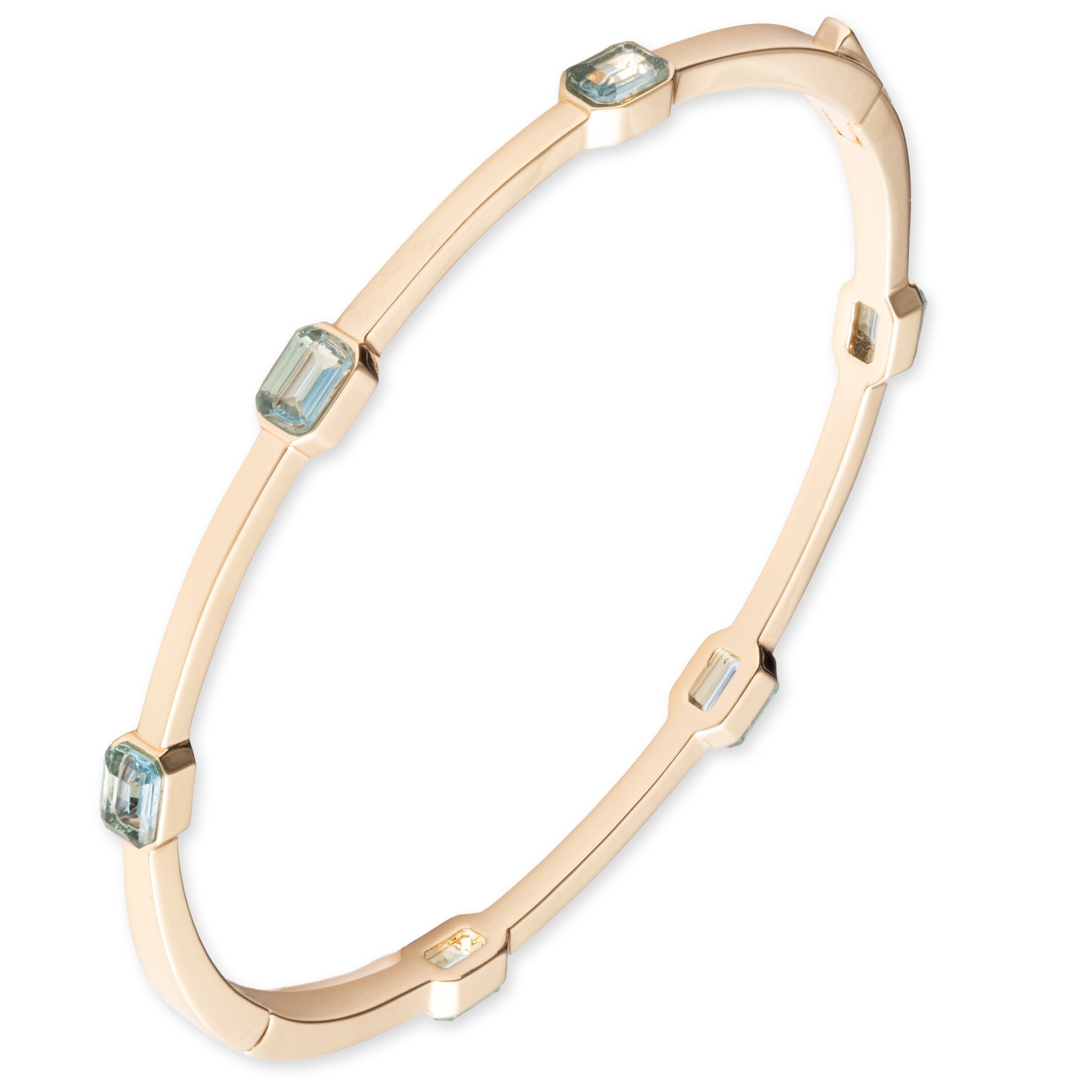 Lauren Ralph Lauren Gold Tone & Aqua Hinge Bangle | Ernest Jones