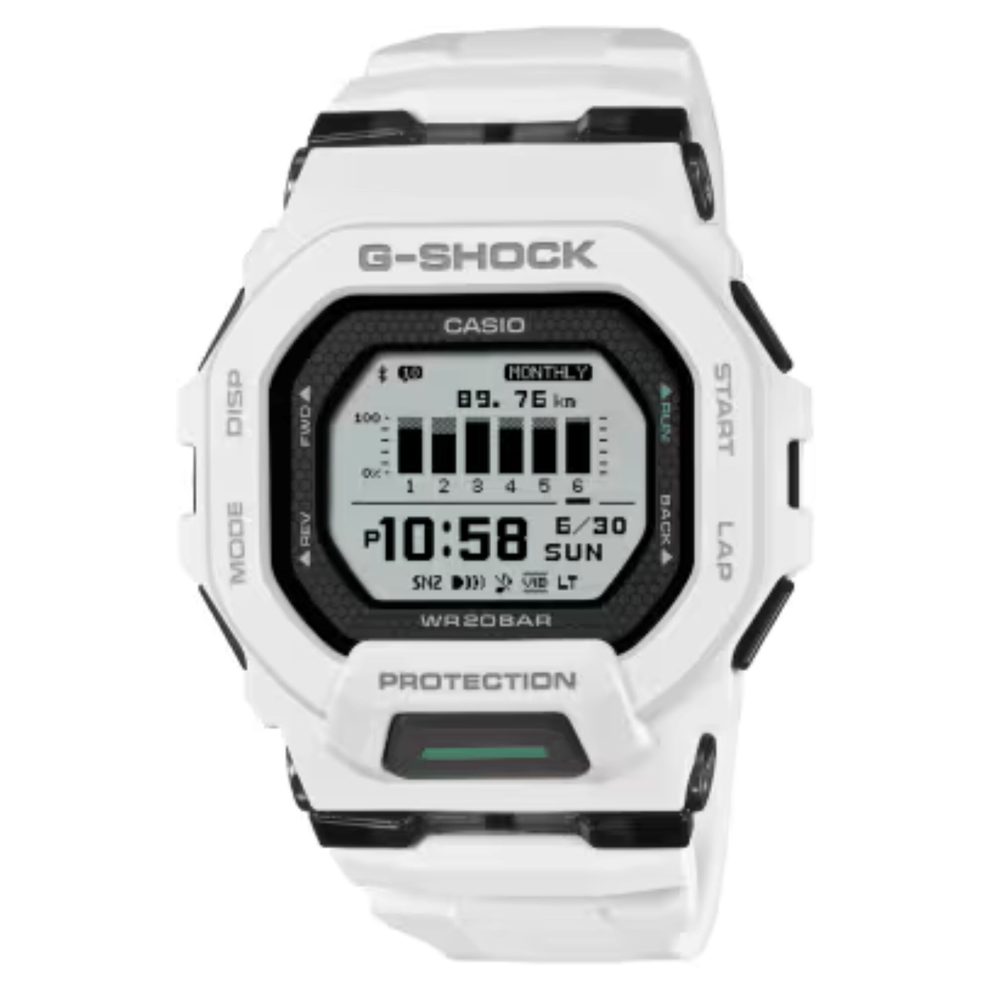 G-Shock GBD-200-7ER G-Squad White Resin Strap Watch | Ernest Jones