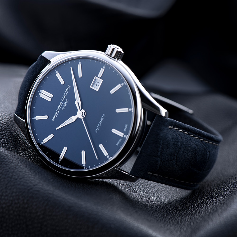 Frederique Constant Classics Men's Blue Leather Strap Watch