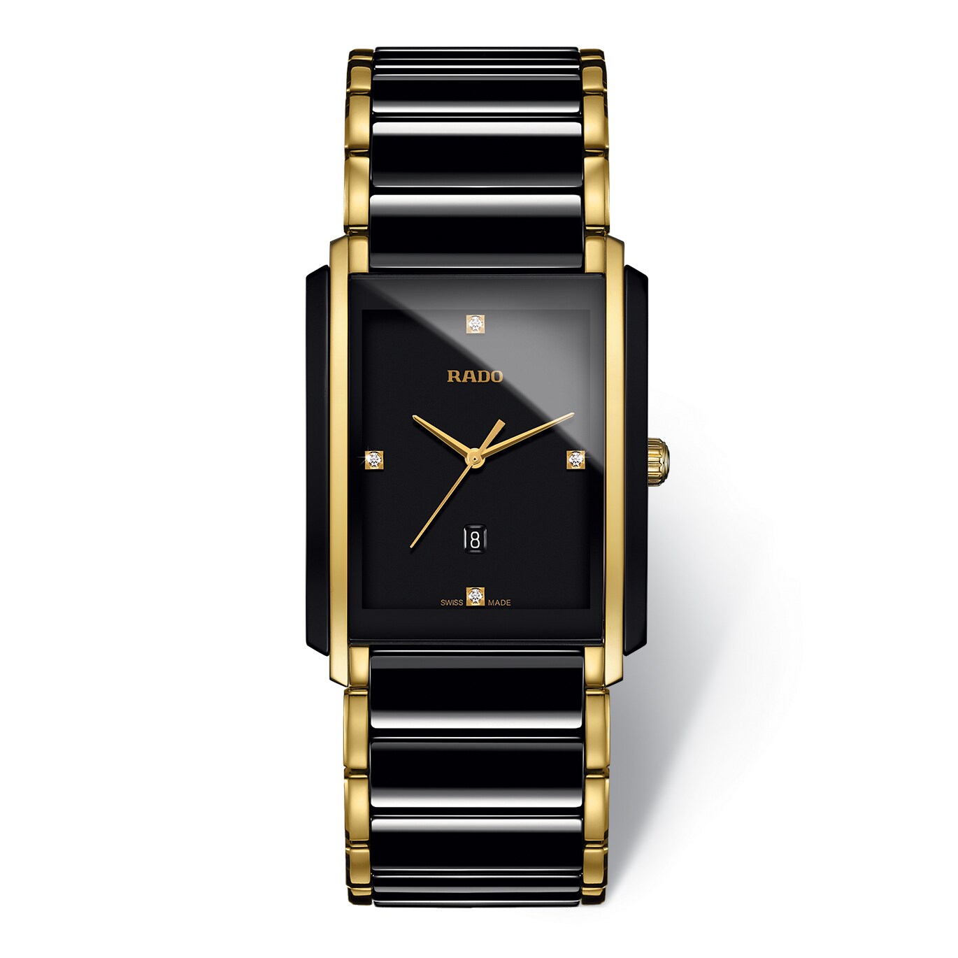Rado Integral Men's Black Ceramic & Gold Tone Bracelet Watch