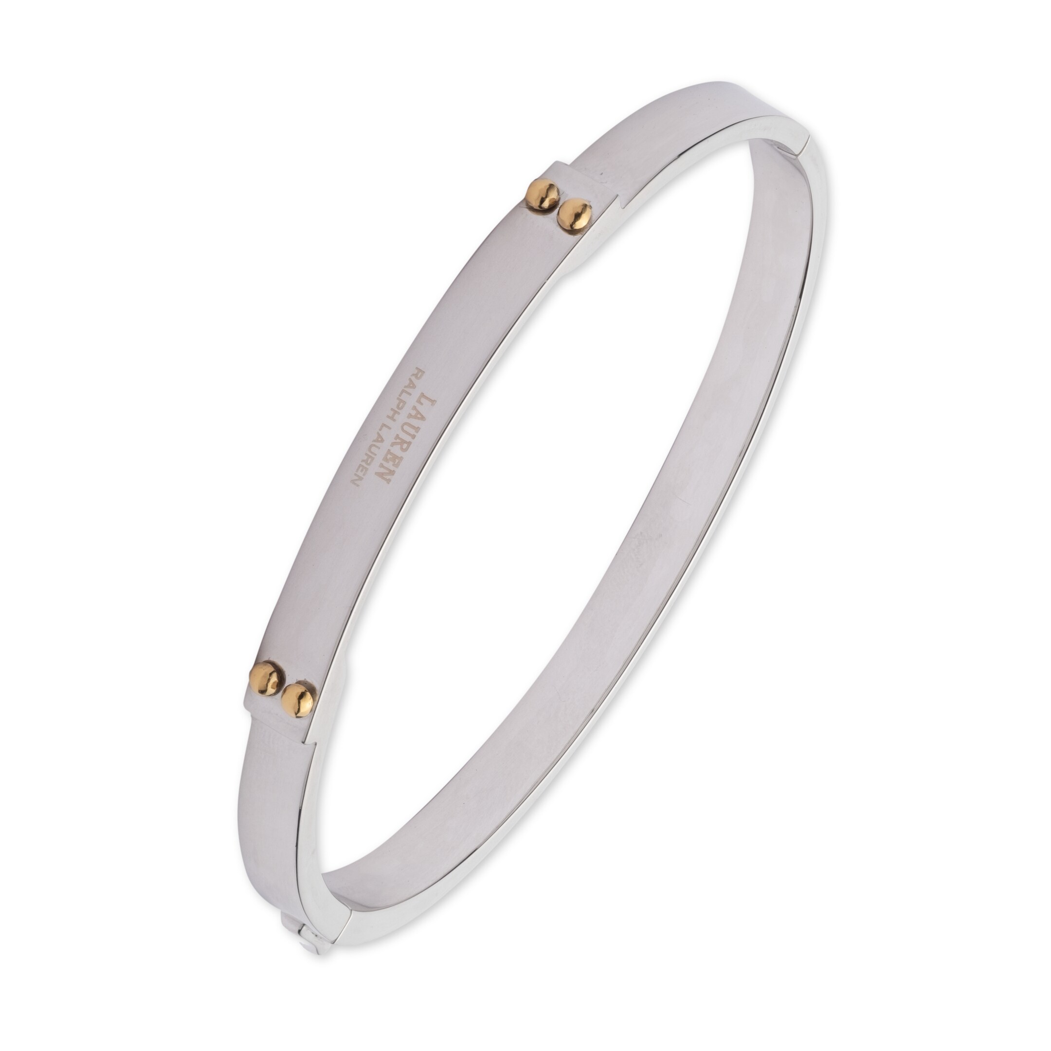 Lauren Ralph Lauren Sterling Silver Two Tone Logo Bangle | Ernest