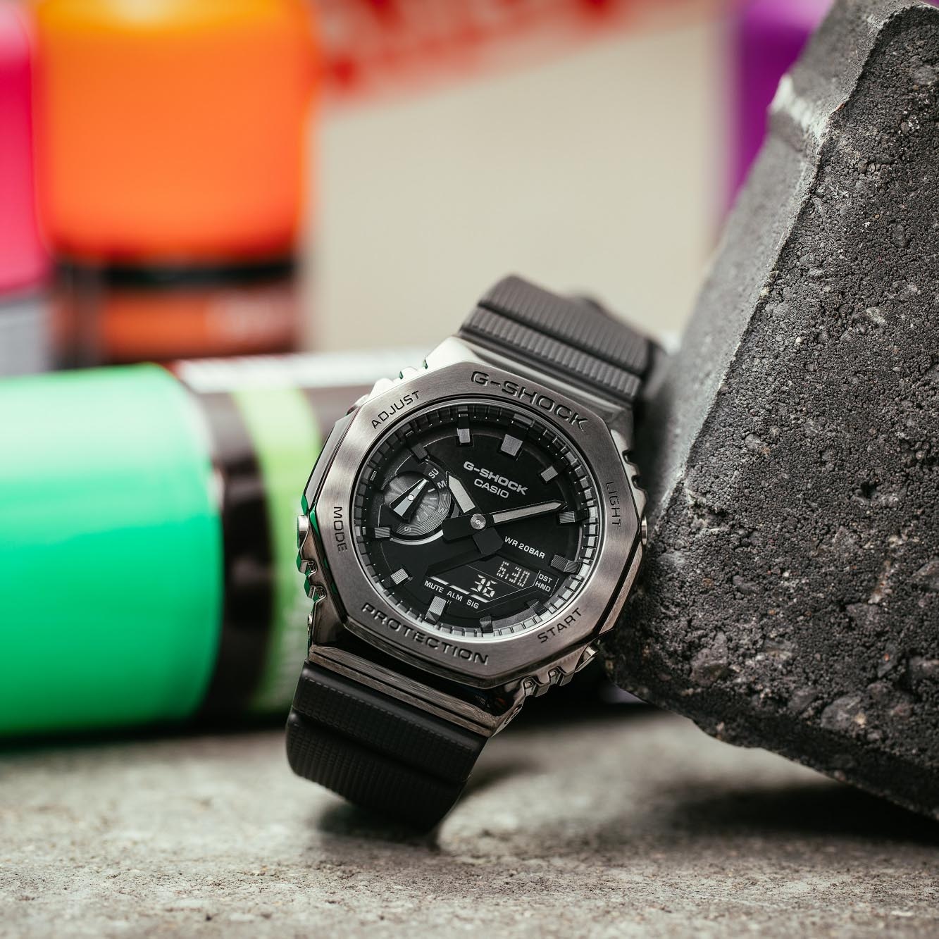 g-shock GM-2100BB フルメタル ブラック 黒 カシオーク G-Shock GM-2100BB-1AER Men's Black Metal & Resin Bracelet Watch