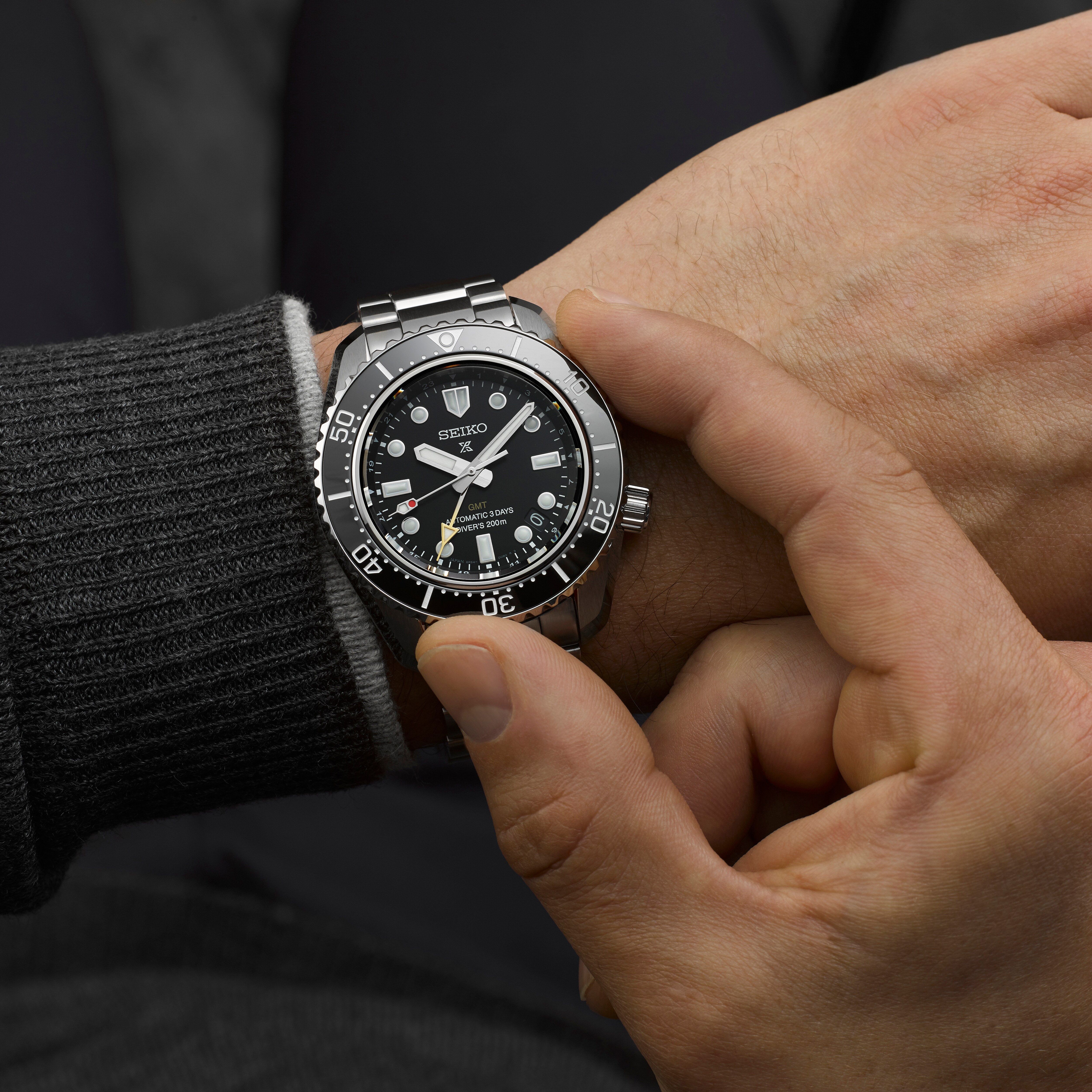 Seiko Prospex Dark Depths GMT Bracelet Watch | Ernest Jones