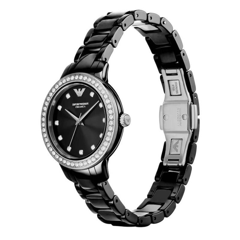 Emporio Armani Black Ceramic Ladies Watch AR1480 Emporio Armani Women main image 3