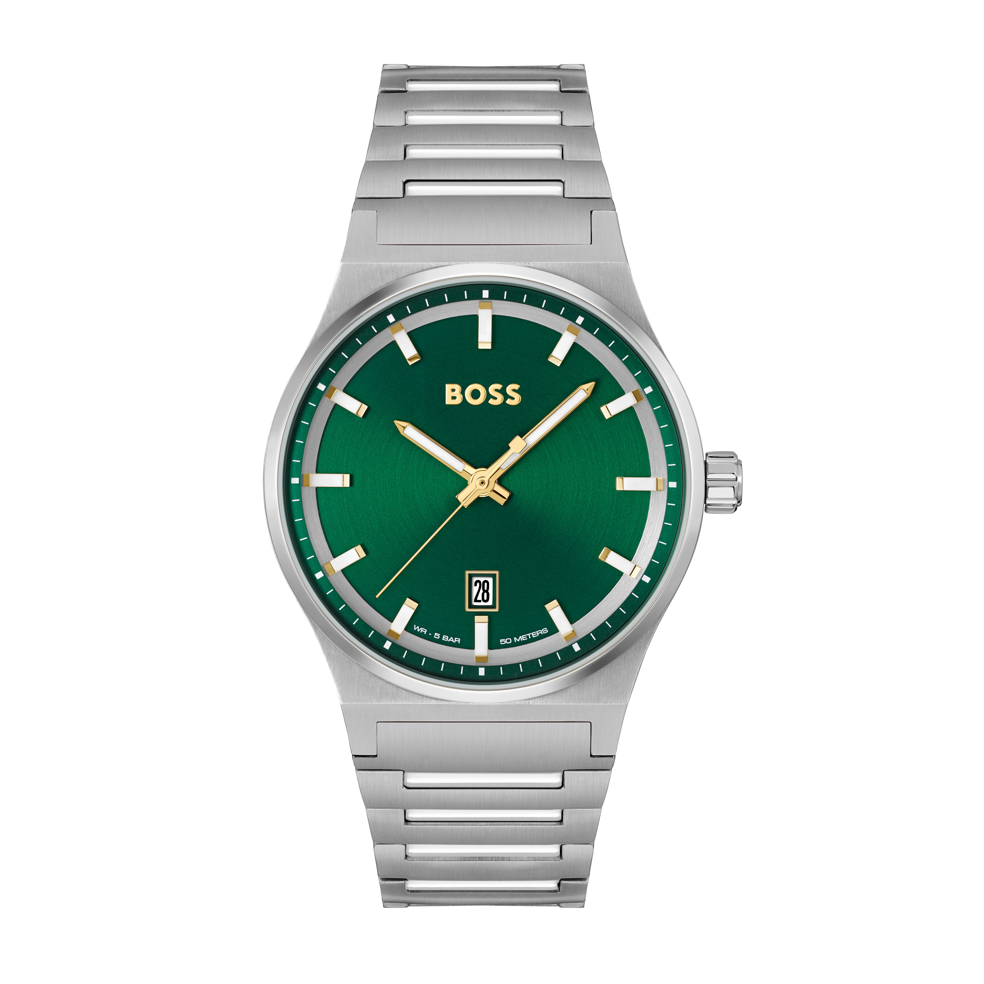 BOSS Candor Men's Green Dial & Stainless Steel Bracelet Watch