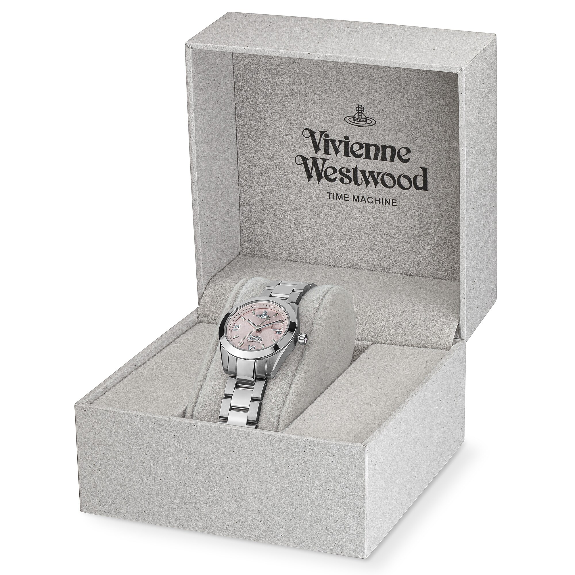 Vivienne Westwood Women's Pink Dial & Stainless Steel Bracelet