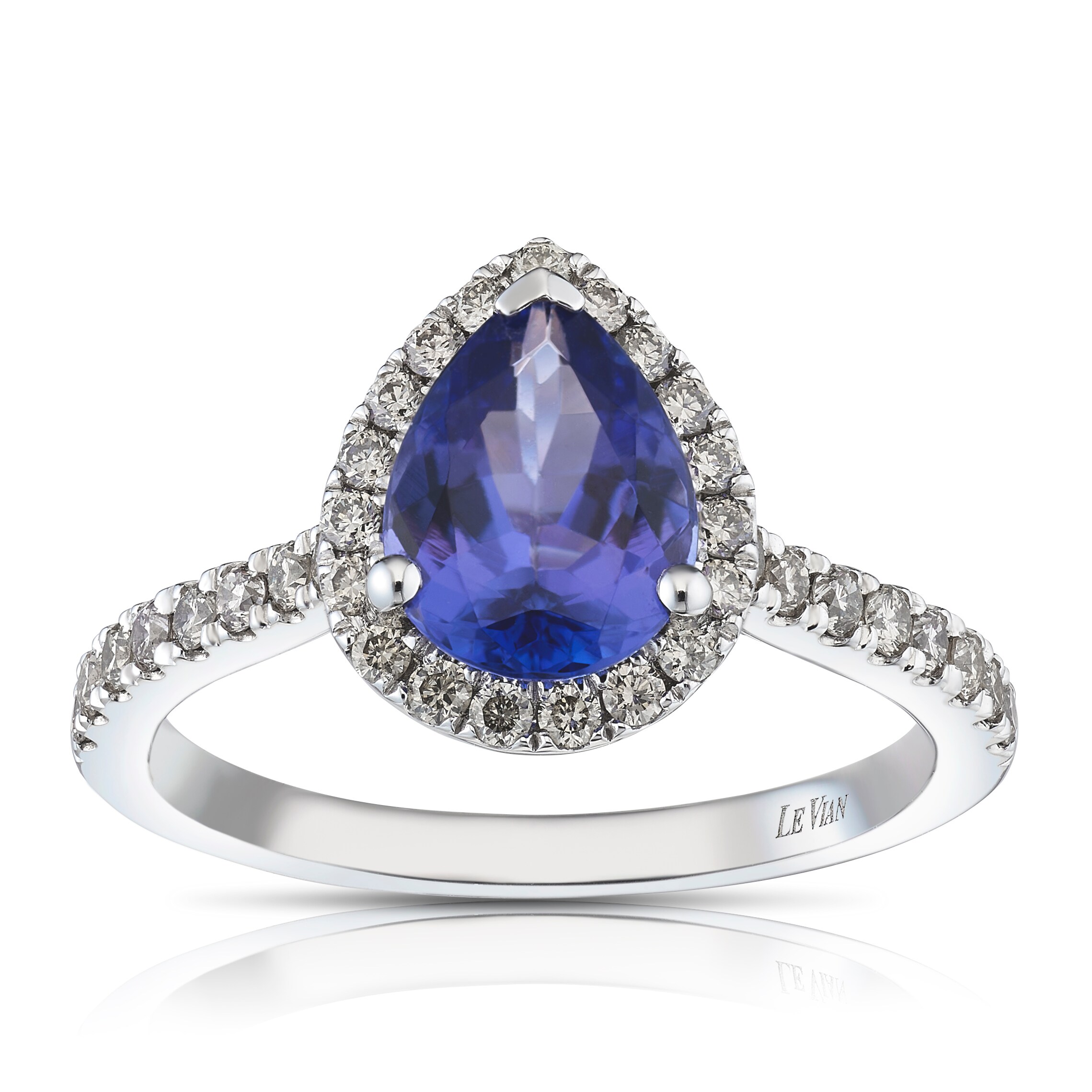 Le Vian 14ct White Gold 0.29ct Nude Diamond & Blue Tanzanite Pear