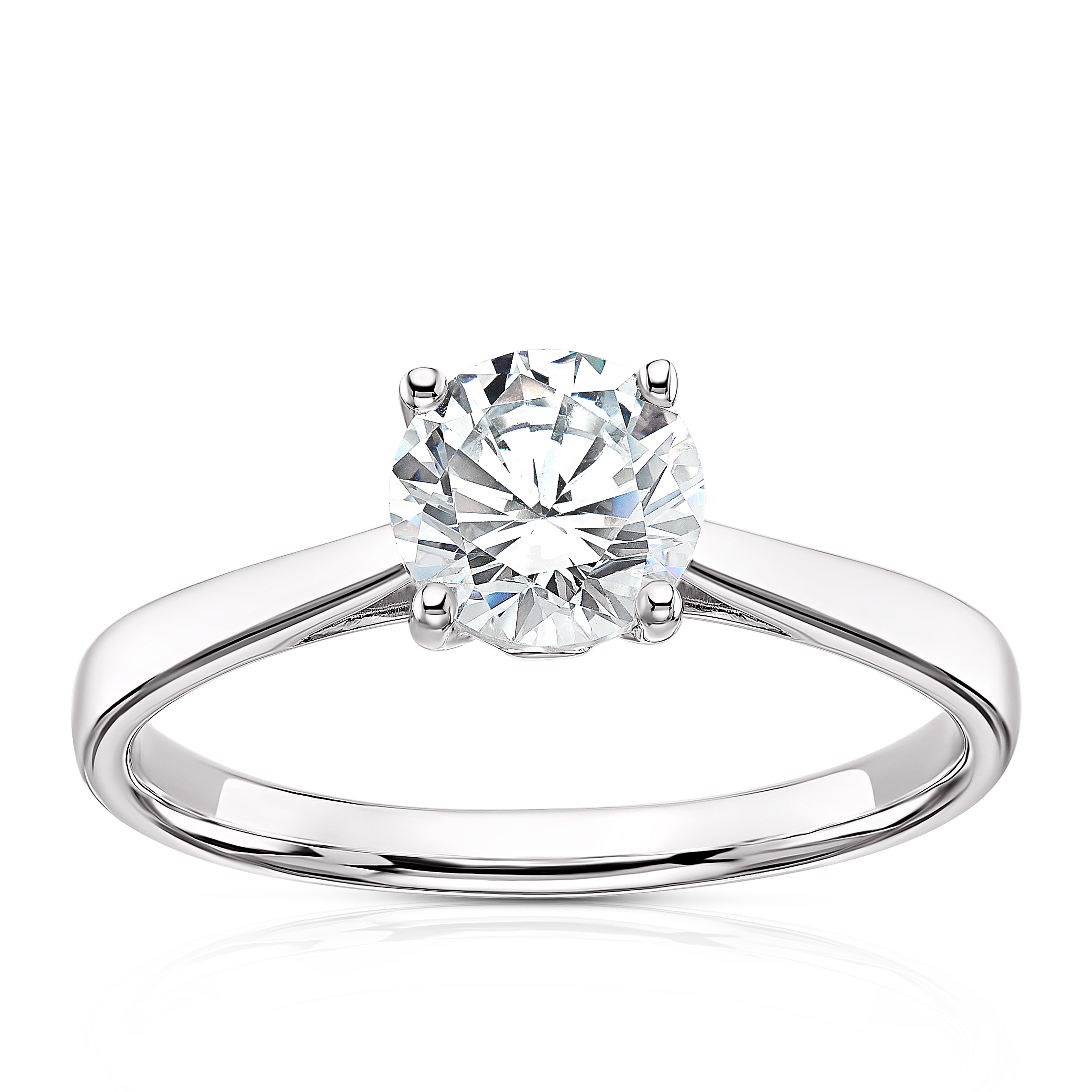 Men's 1.10 Ct Round Cut Cubic Zirconia Stainless Steel Ring – Sizes 8-13 Silver