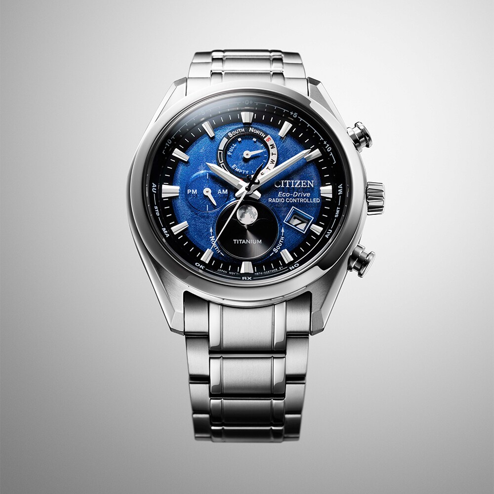 Citizen Tsuki-Yomi 43mm Moon Phase Titanium Bracelet Watch