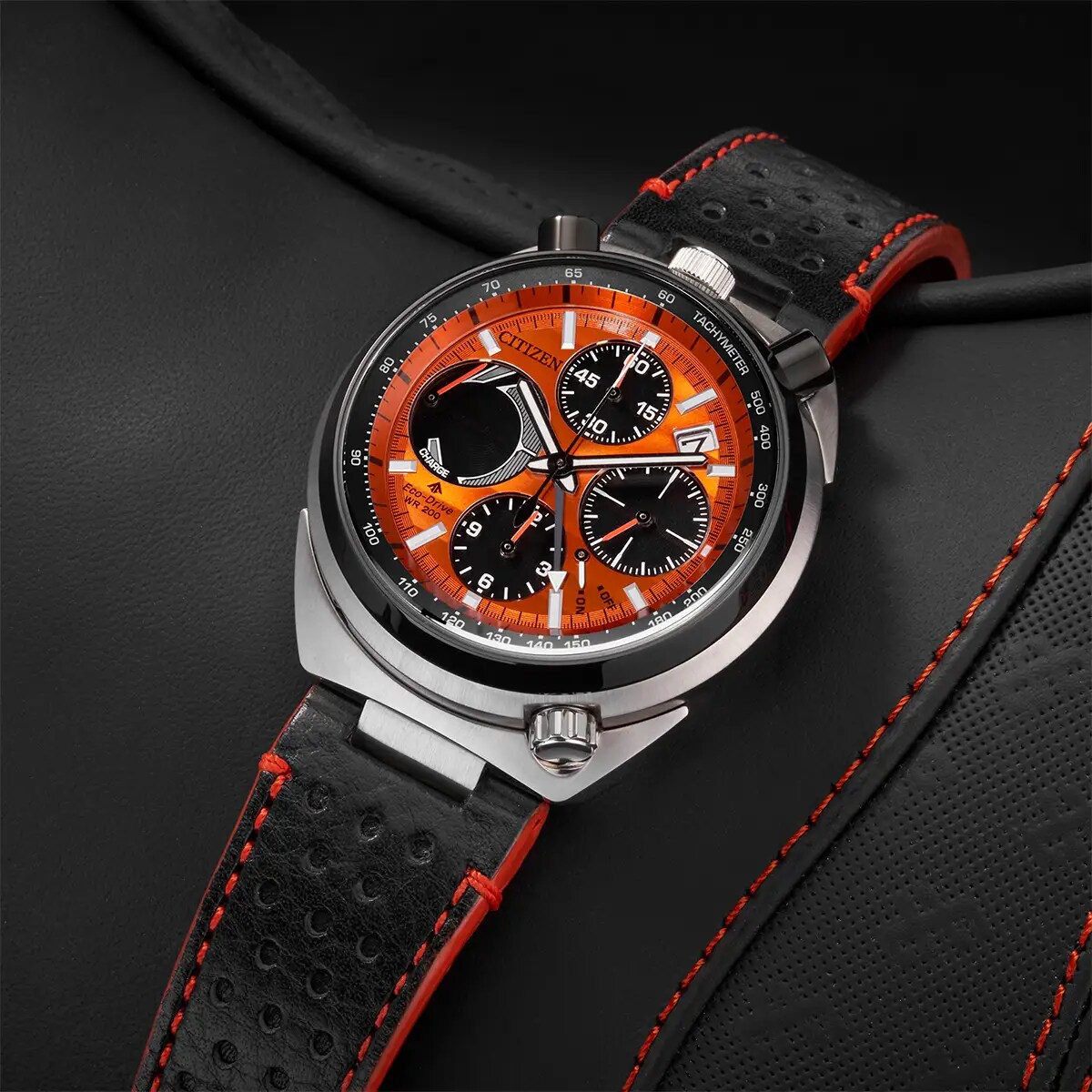 Citizen Eco-Drive Ltd Ed Bullhead Men's Orange Dial Strap Limited