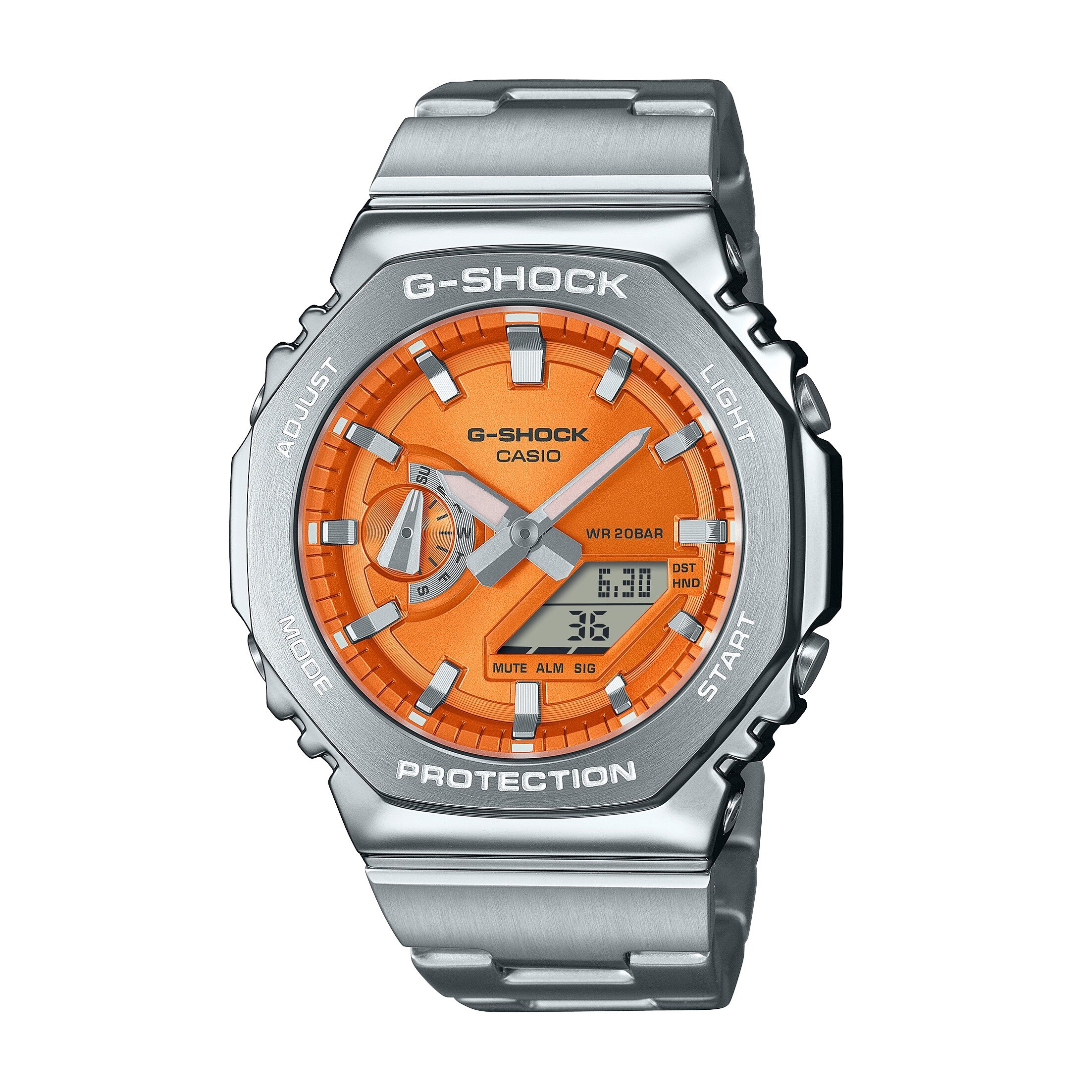 G-Shock GM-2110D-4AER Orange Dial & Stainless Steel Watch | Ernest