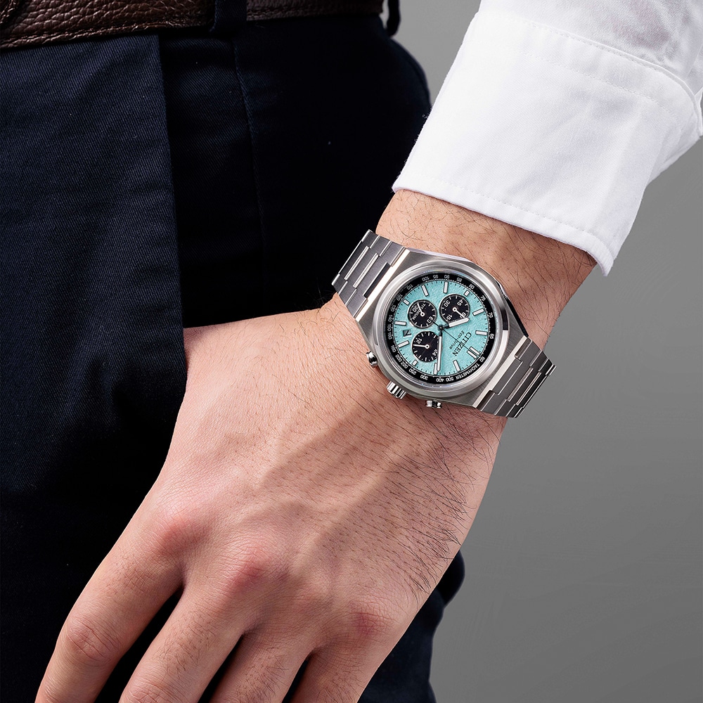 Citizen Eco-Drive Zenshin Chronograph Blue Dial & Titanium
