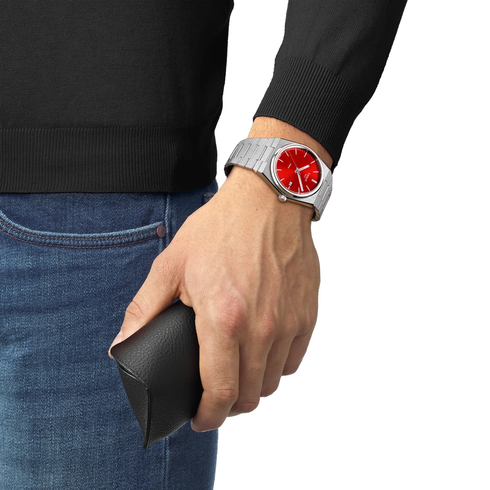 Tissot PRX 40mm Red Dial & Stainless Steel Watch | Ernest Jones