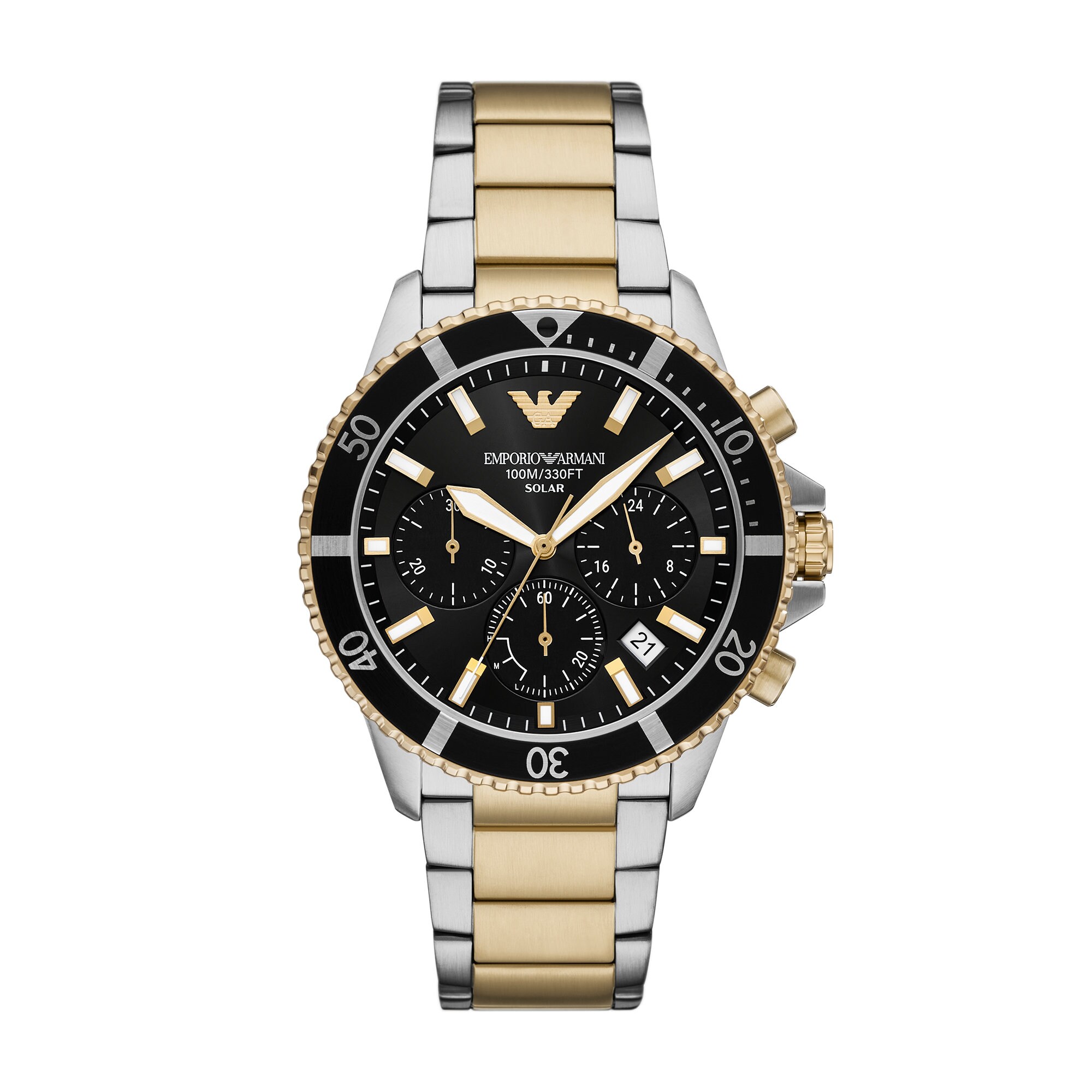 Emporio Armani World Explorer Solar-Powered Chronograph Two-Tone